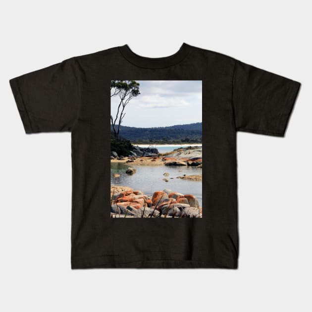 Binalong Bay, Tasmania, Australia Kids T-Shirt by Kirkcov